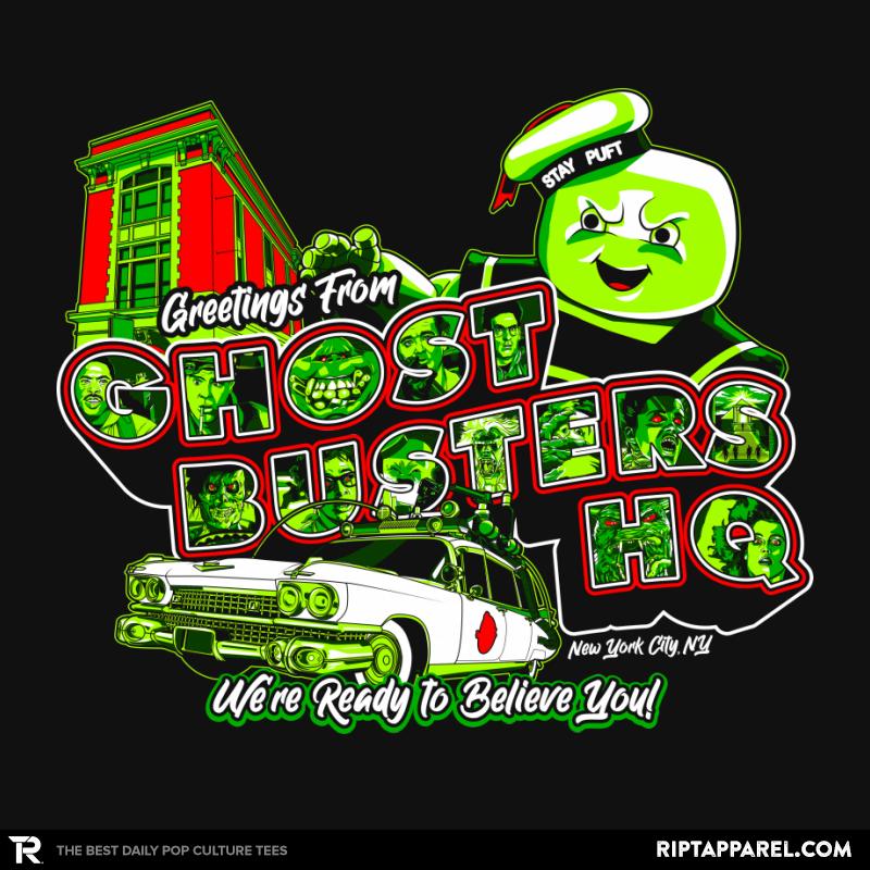 Greetings from Ghost HQ Ghostbusters graphic tee