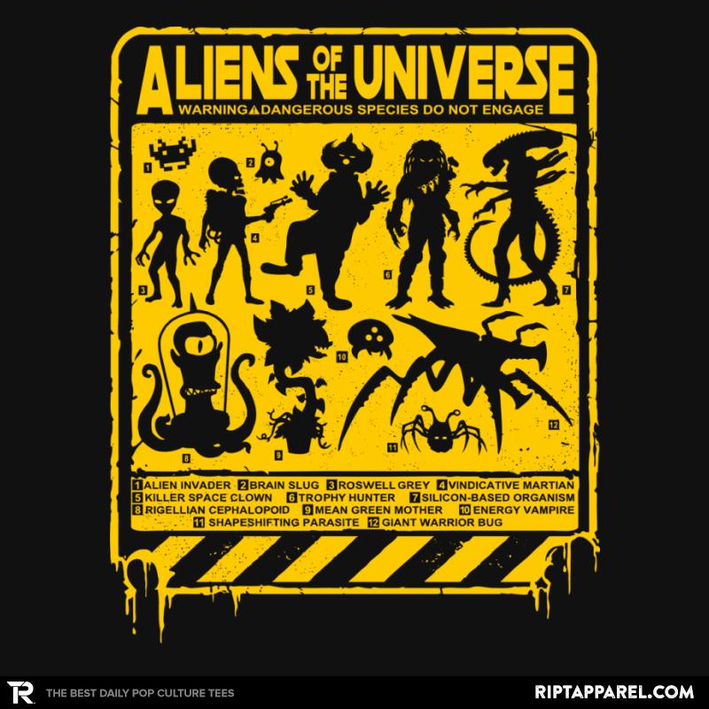 alien collection 8 Aliens of the Universe - Alien graphic tee