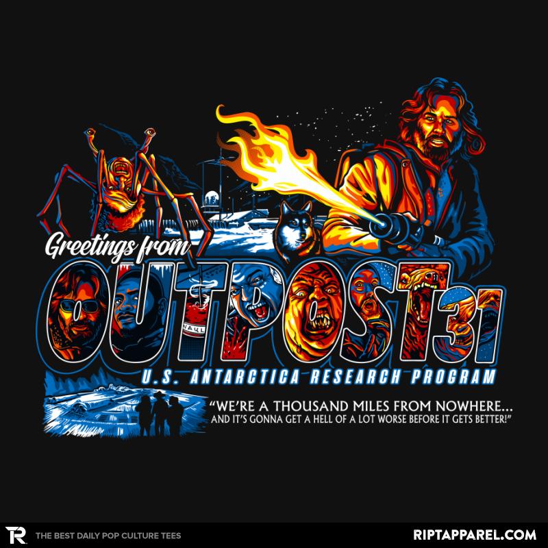 Greetings from Outpost 31 horror graphic tee