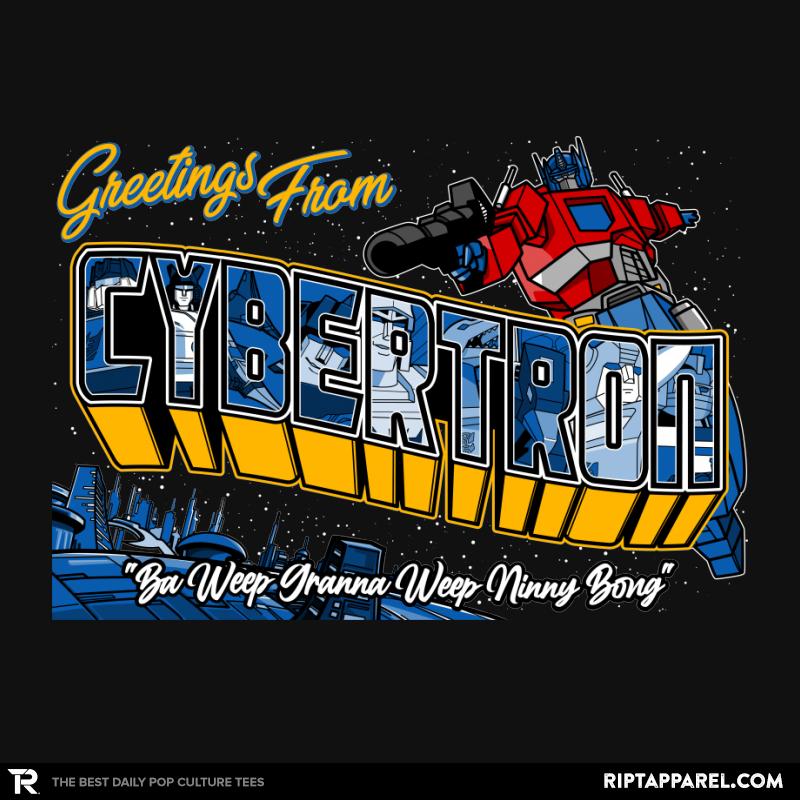 Greetings from Cyberplanet Transformers graphic tee