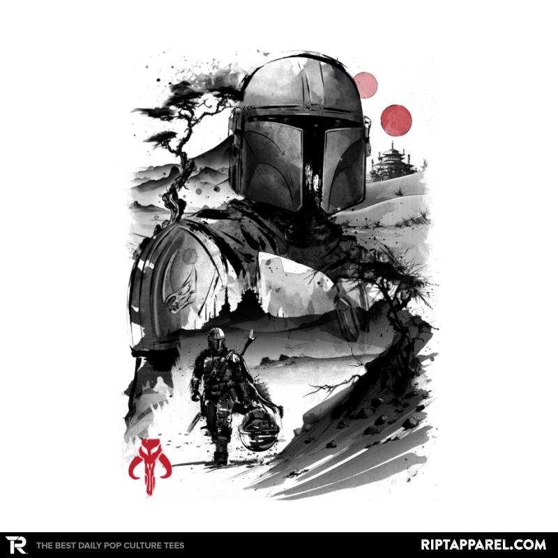 Bounty Hunter in the Desert Planet Sumi-e