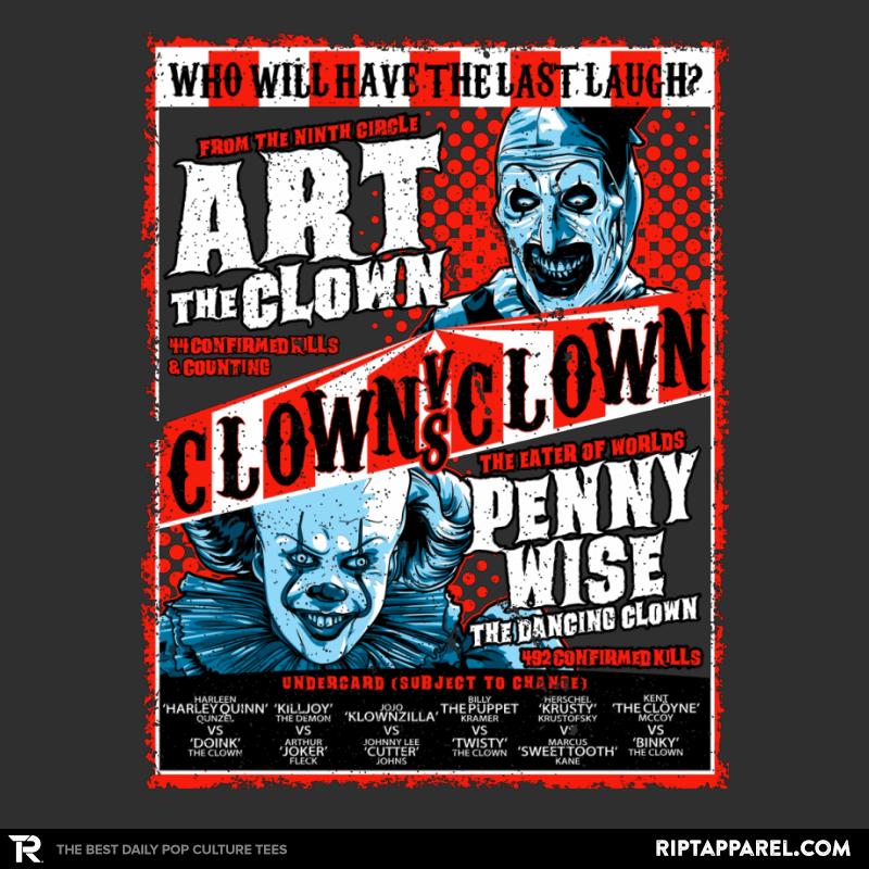 Clown vs Clown horror graphic tee