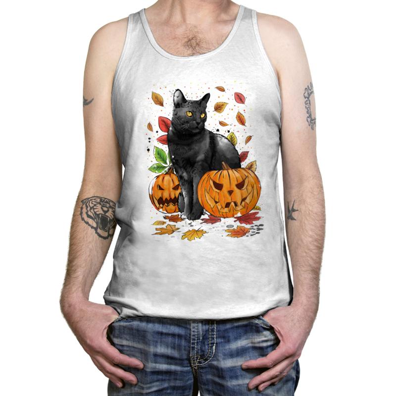 Cat Leaves and Pumpkins