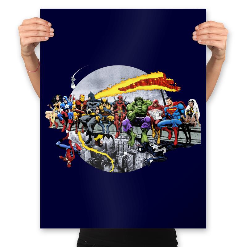 Superheroes Lunch Atop A Skyscraper - Best Seller