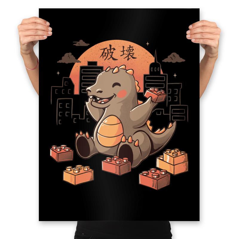 Baby Monster Japanese Vintage Destroying City