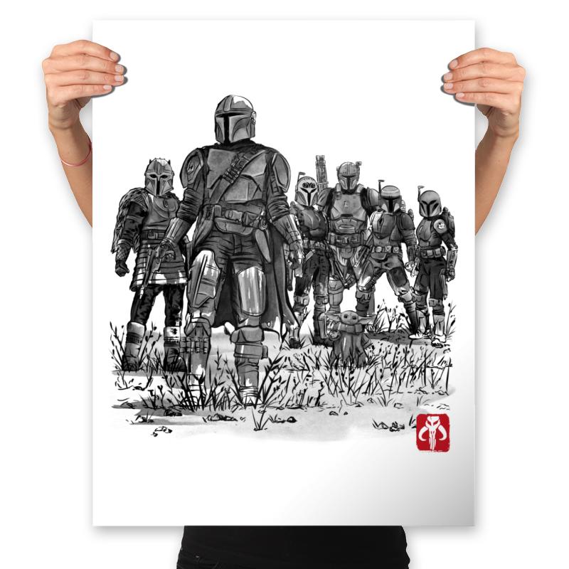Seven Mandalorians Sumi-e - Best Seller