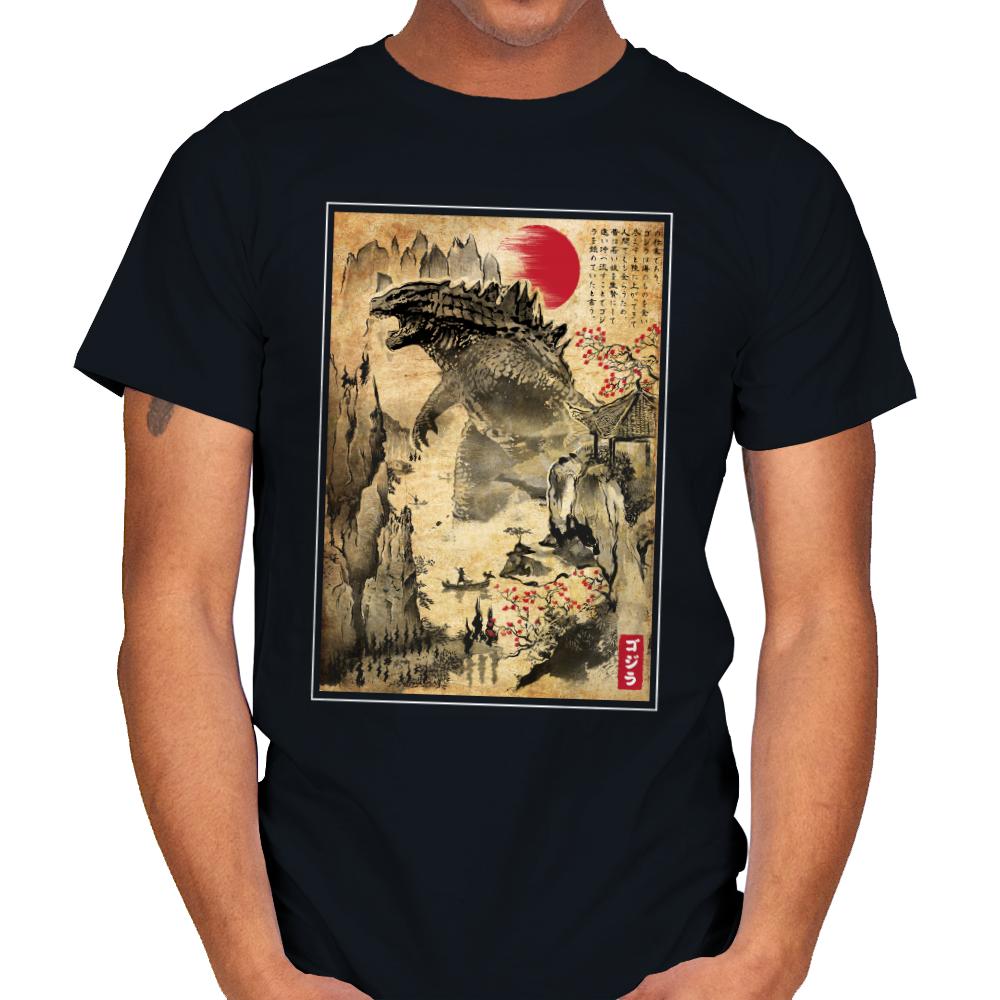 Gojira in Japan Woodblock