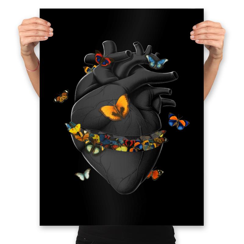 Hurting Black Heart Butterfly