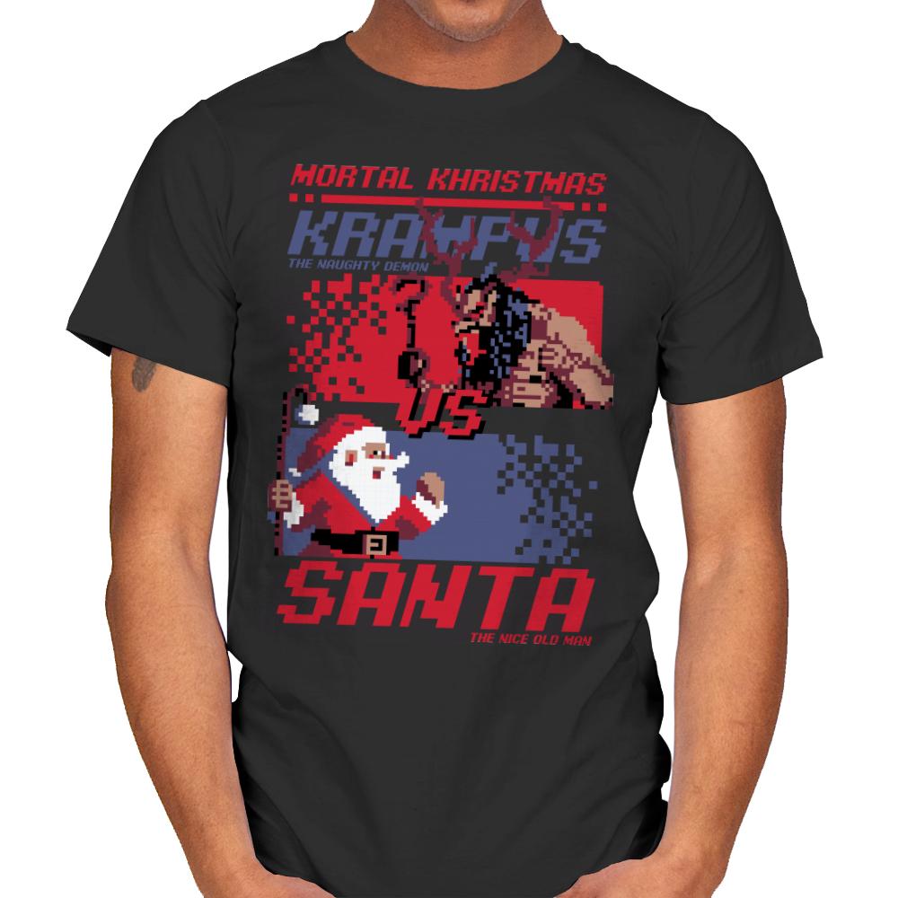 Christmas Fight - Pixel Santa vs Krampus - Shirt Club