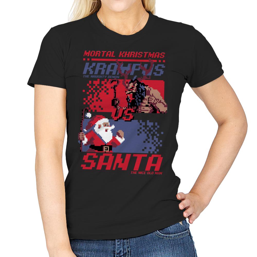 Christmas Fight - Pixel Santa vs Krampus - Shirt Club