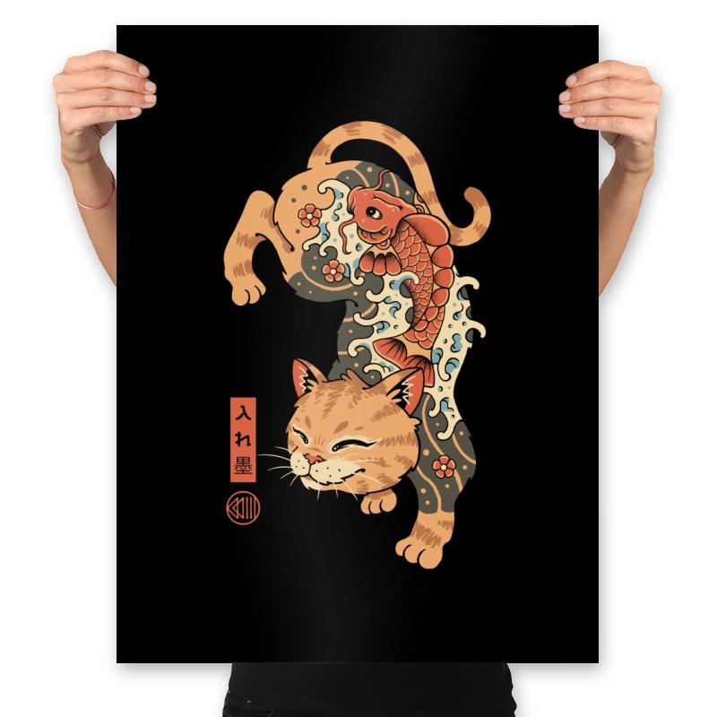 Koi Fish Cat Irezumi