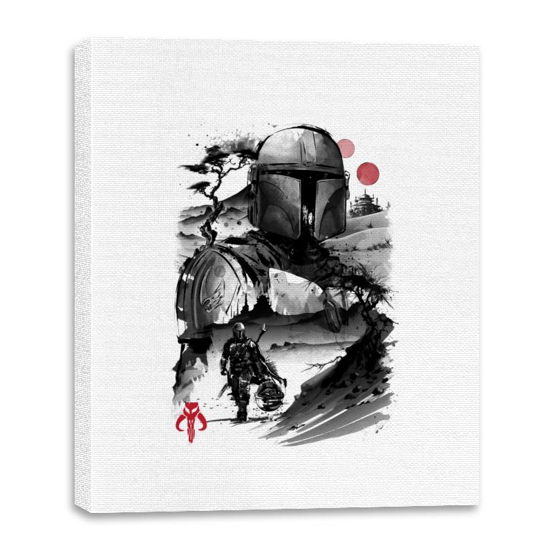 Bounty Hunter in the Desert Planet Sumi-e