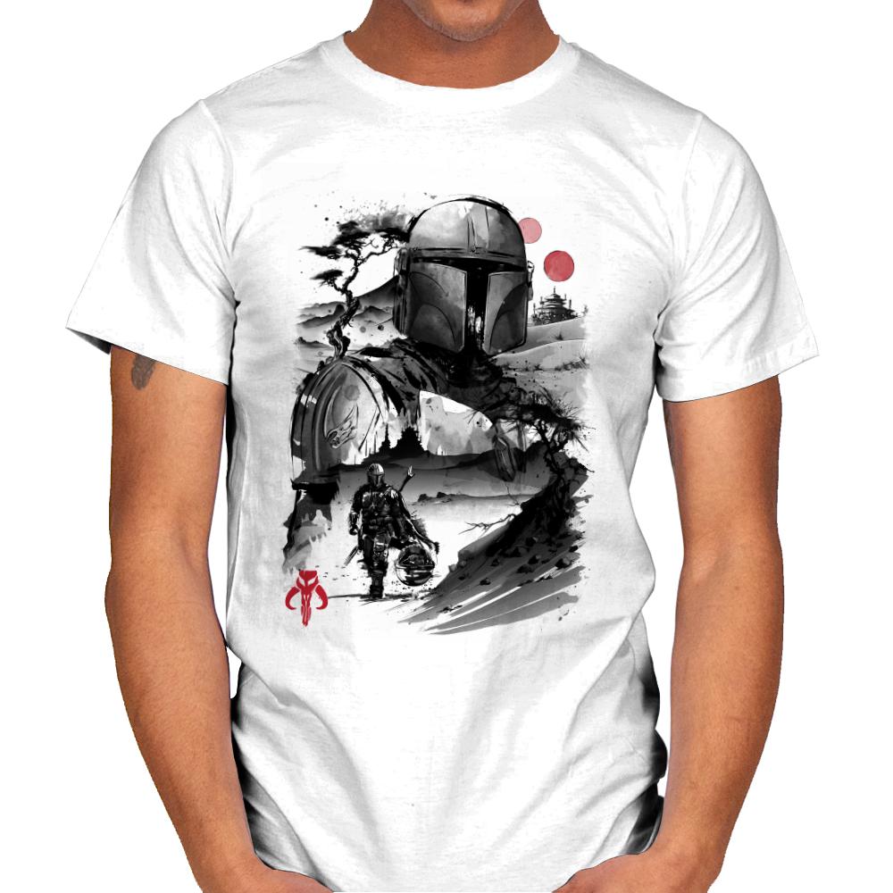 Bounty Hunter in the Desert Planet Sumi-e
