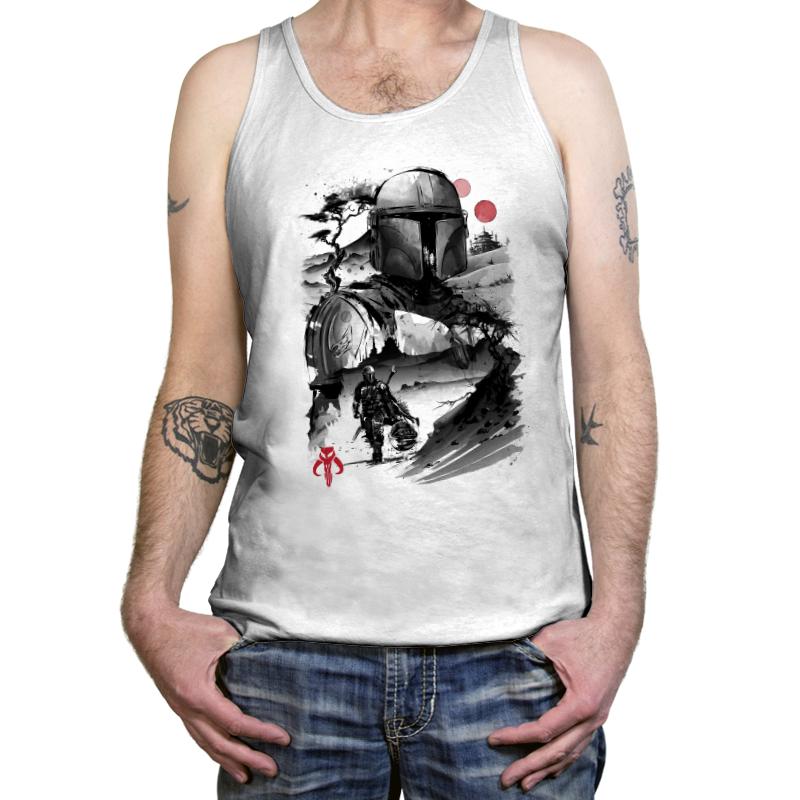 Bounty Hunter in the Desert Planet Sumi-e