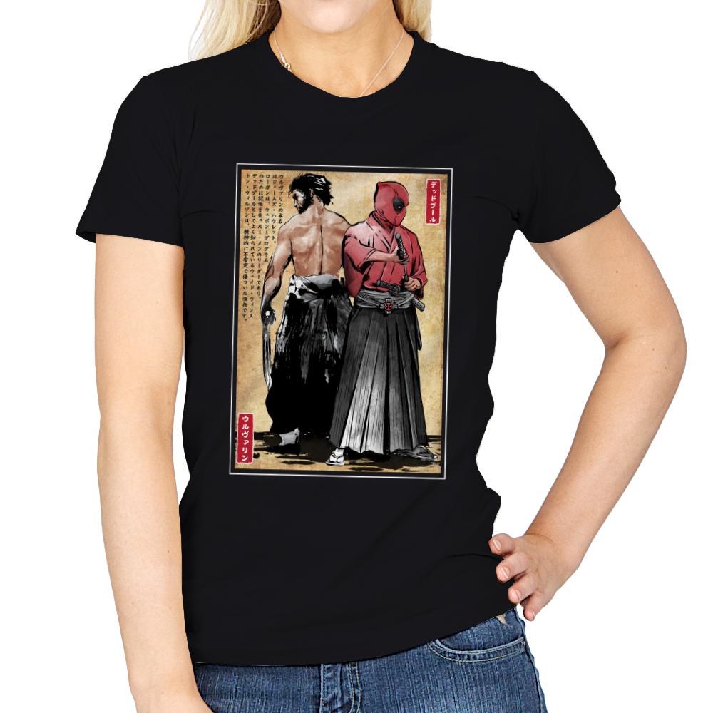 Mutant Samurai and Red Ronin woodblock